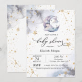 Invitation Moon Clouds Stars Baby Shower (Devant / Derrière)