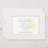 Invitation Moon et Stars Chevron Baby shower | Rose (Devant)