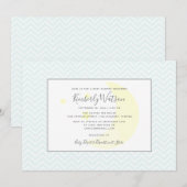 Invitation Moon et Stars Chevron Baby shower | TURQUOISE (Devant / Derrière)