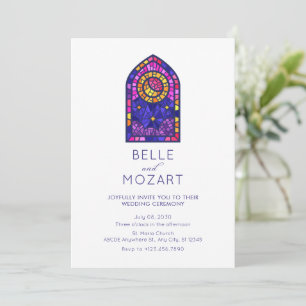 Invitation Moon étoile mosaïque vitre mariage cérémonie
