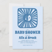 Invitation Moon Glow Boho Moderne mignon Baby shower QR perso (Devant)