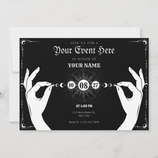 Invitation Moon mystical magic hand  (Devant)