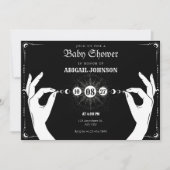 Invitation Moon mystical magic hand baby shower (Devant)