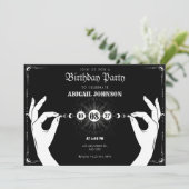 Invitation Moon mystical magic hand birthday (Debout devant)