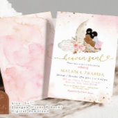 Invitation Moon rose Boho Afro Africain fille Angel Baby show