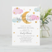 Invitation Moon & Stars theme Gender Reveal Boy or Girl (Debout devant)