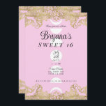 Invitation Moon Temple Rose & Or Ornate Sweet 16<br><div class="desc">Personnaliser pour tout événement</div>