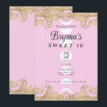 Invitation Moon Temple Rose & Or Ornate Sweet 16<br><div class="desc">Personnaliser pour tout événement</div>