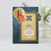 Invitation Moonlight Romance Wedding Save The Date - Brunette (Debout devant)