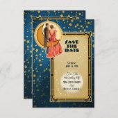 Invitation Moonlight Romance Wedding Save The Date - Brunette (Devant / Derrière)