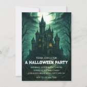 Invitation Moonlit Haunted Castle Halloween Party (Devant)