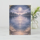 Invitation Moonlit Lake Forest Romance Wedding (Debout devant)