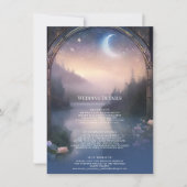 Invitation Moonlit Mountain Forest Lake Stars Détails du Mari (Devant)