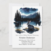 Invitation Moonlit Pines Adventure Await Baby shower (Devant)
