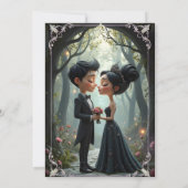 Invitation Moonlit Vows – A Cute Gothic Wedding Moment.  (Dos)