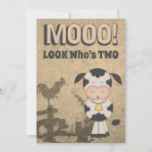 Invitation MOOO ! Regardez qui est deux fermes de vache Vinta (Devant)