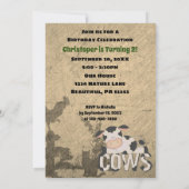 Invitation MOOO ! Regardez qui est deux fermes de vache Vinta (Dos)