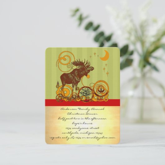 Invitation Moose Christmas (Debout devant)