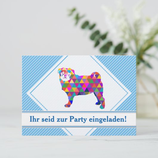 Invitation Mops Einladungen (Debout devant)