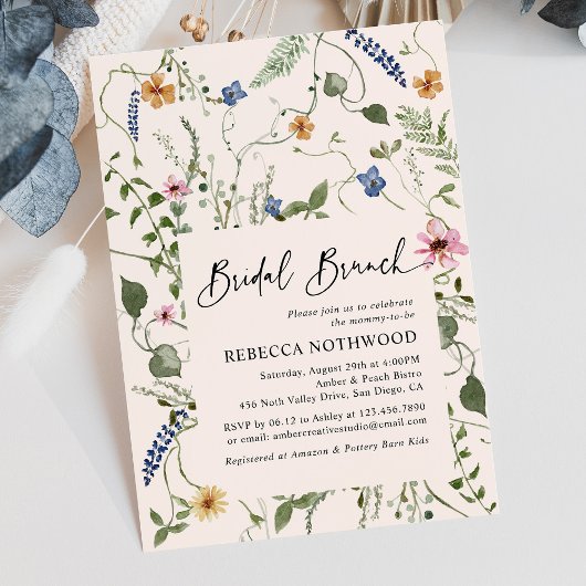 Invitation Mordern Boho Fleur sauvage nuptiale Brunch Douche