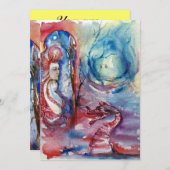 Invitation MORGANA, bleu rose (Devant / Derrière)