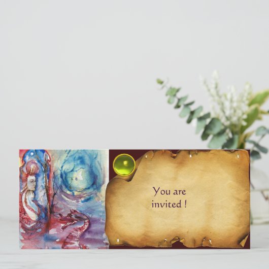 Invitation MORGANA, gemme parchemin (Debout devant)