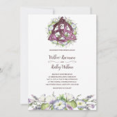 Invitation Morning Glory Plumb celtique Triquetra Handfasting (Devant)