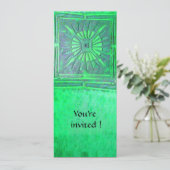 Invitation MORNING STAR MONOGRAMME , vert clair brillant (Debout devant)