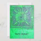 Invitation MORNING STAR MONOGRAMME, vert clair brillant (Devant)