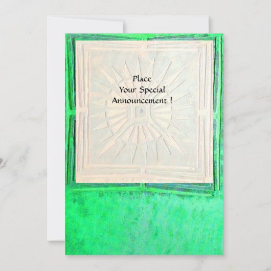 Invitation MORNING STAR MONOGRAMME, vert clair brillant (Dos)