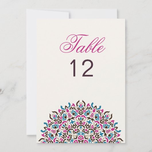 Invitation Moroccan Lattice Geo Mandala Wedding Table Number (Devant)