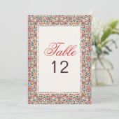 Invitation Moroccan Lattice Geo Mandala Wedding Table Number (Debout devant)