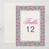 Invitation Moroccan Lattice Geo Mandala Wedding Table Number (Devant / Derrière)