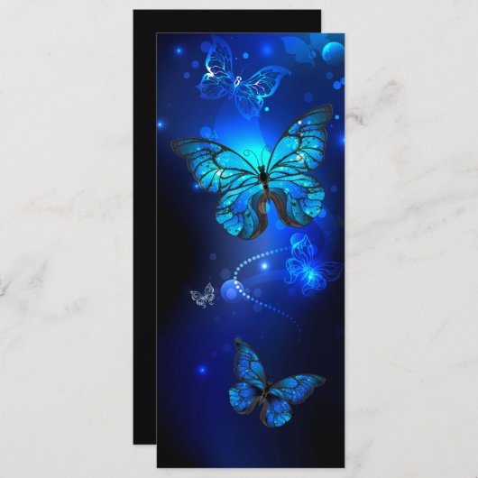 Invitation Morpho Butterfly in the Dark Background (Devant / Derrière)