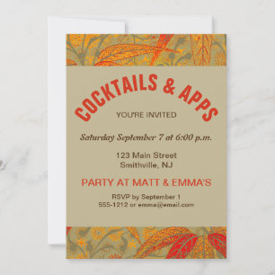 Invitation Morris & Co. motif Bamboo Godwin orange et sauge