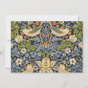 Invitation Morris Voleur de Fraises Bleu Nuit Art Fin Vintage