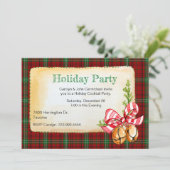 Invitation Morrison Tartan Plaid Fête de Noël personnalisée (Debout devant)