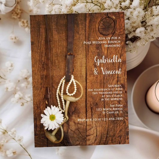 Invitation Morsure de cheval White Daisy occidental après le