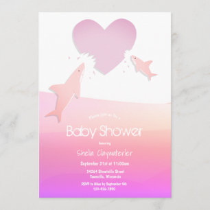 Invitation Morsures cardiaques et requins roses