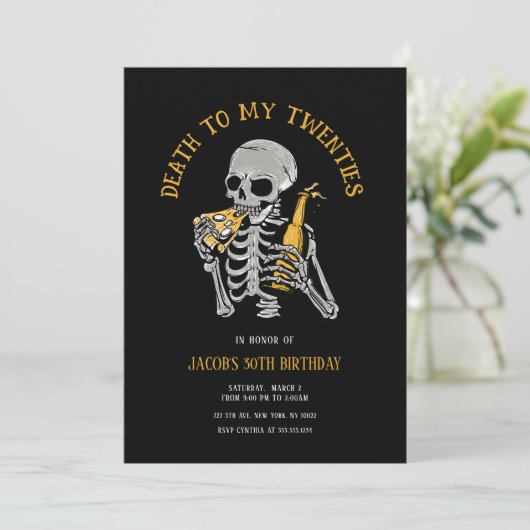 Invitation Mort à l'invitation de mes 20 ans (Debout devant)