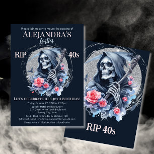 Invitation Mort à ma jeunesse Faucheuse Fête d'anniversaire 5