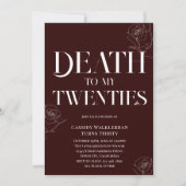 Invitation Mort à mes 20 ans 30e anniversaire (Devant)