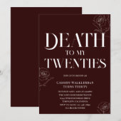Invitation Mort à mes 20 ans 30e anniversaire (Devant / Derrière)