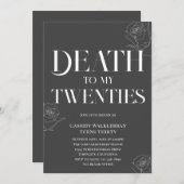 Invitation Mort à mes 20 ans 30e anniversaire (Devant / Derrière)