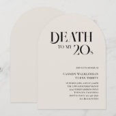 Invitation Mort à mes 20 ans 30ème anniversaire (Devant / Derrière)
