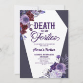Invitation Mort à mes quarante Floral 50e Anniversaire (Devant)