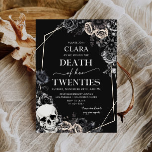 Invitation Mort à mes vingt Floral 30e anniversaire