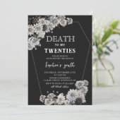 Invitation Mort à mes vingt Floral 30e anniversaire (Debout devant)