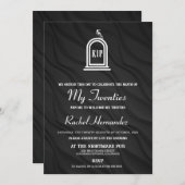 Invitation Mort à mon anniversaire de 20 ans (Devant / Derrière)