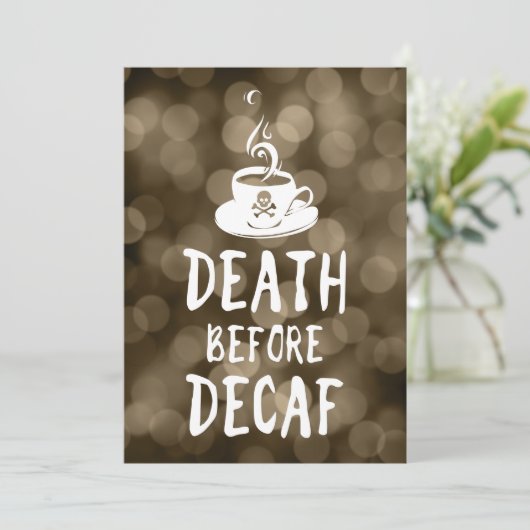 Invitation mort avant café décaf (Debout devant)
